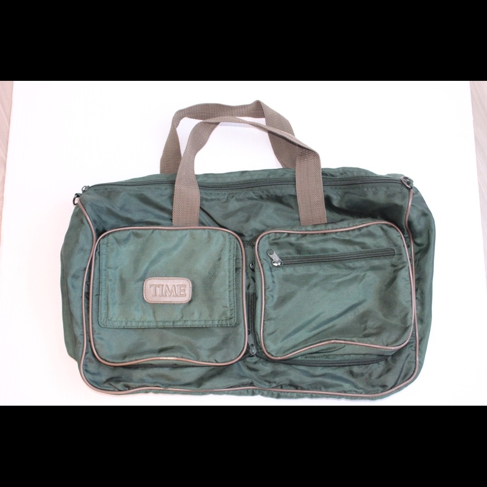 Like New Vintage 90s Time Magazine News Media Duffle CarryOn Bag